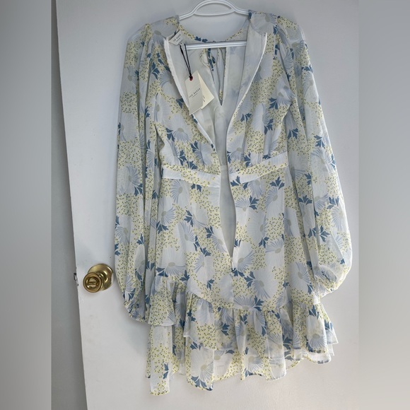 Ted Baker Suziiee floral-print woven mini dress With Asymmetric Ruffles Size 0 - Picture 5 of 16